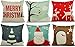 HOSL SD21 Merry Christmas Series Blend Linen Throw Pillow Case Decorative Cushion Cover Pillowcase Square 18