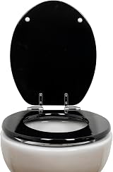 AQUALONA Premium Tongue and Groove Soft Close Toilet Seat Black view 7