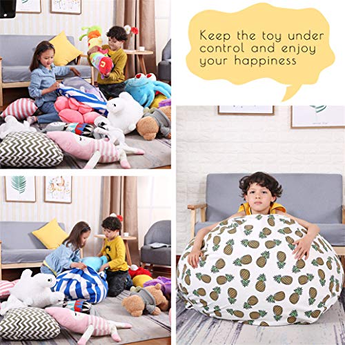 Lukeight Stuffed Animal Storage Bean Bag Chair, Bean Bag Cover for
