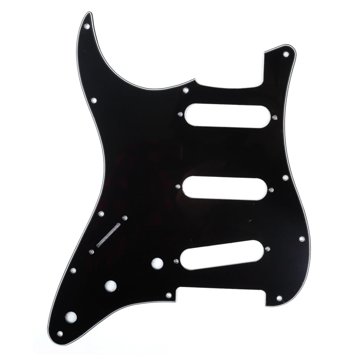Musiclily SSS 11 Hole Left Handed Strat Guitar Pickguard for Fender USA/Mexican Made Standard Stratocaster Standard Modern Style, 3Ply Black โ image 1