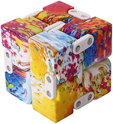 Fidget Infinity Cube Pressure Reduction Toy, Killing Time, Great for ADD ADHD Anxiety, for Adults and Children - Crazy Mix Color