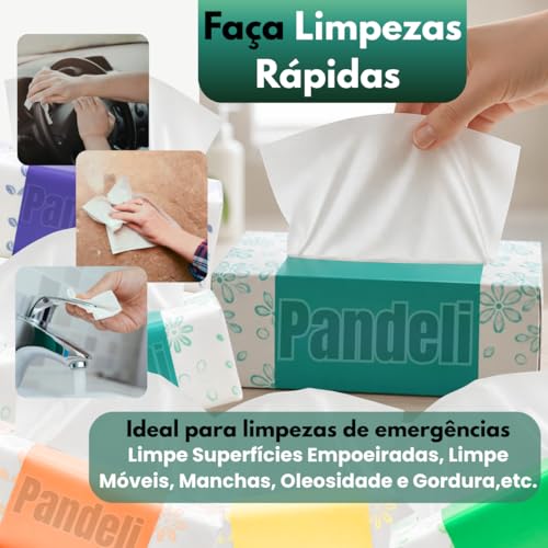 Kit com 5 Caixas de Lenços de Papel Faciais 4 Camadas, 100 Lenços por Caixa, Extra Macios e Resistentes, Alta Absorção, Papel Tissue para Uso Diário, Casa e Escritório