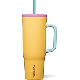 Corkcicle Cruiser - Insulated Tumbler with Handle - Keeps Drinks Cold 20 Hours - Spill-Proof Dual Lid - Triple-Insulated - Summer Drinkware Gift - Keeps Drinks Ice Cold - 40 oz - Toucan Jams