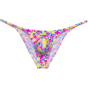 Botmois Men Mini Bikini Briefs Stretchy Ruched Back Cheek Underwear Bulge Pouch Skimpy Swimwear Sports Posing Underpants