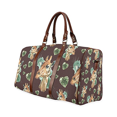 InterestPrint Custom Animal Giraffe Plants Watercolor Travel Bag
