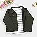 Franterd Baby Girls Clothes Set, Long Sleeve T-Shirt Tops+Coat+Pants Outfits (Army Green, 2T)