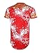 SCREENSHOTBRAND-730 Mens Hipster Hip-Hop Premium Tees - Stylish Longline Side Zipper Fashion T-Shirt Dashiki Gold Print - Red - Xlarge