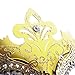 Coxeer Laser Cut Metal Lady Masquerade Halloween Mardi Gras Party Mask (Gold & Black)