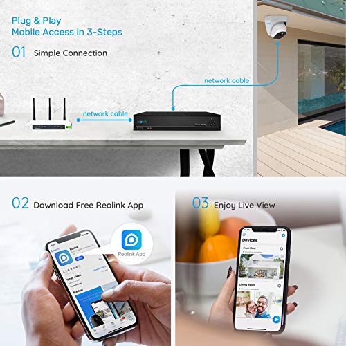 REOLINK 5MP 8CH PoE Security Camera System, 4pcs 5MP Wired PoE IP Cameras Outdoor with Person Vehicle Detection, 4K 8CH… - Image 3