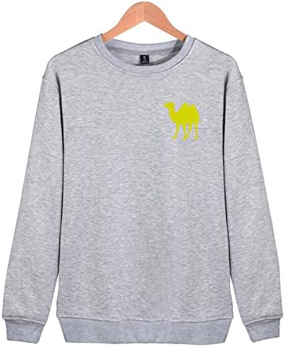 Athletic Adult Pullover Crew Sweatshirt Embroidery Camel Silhouette Fashion Hoodie
