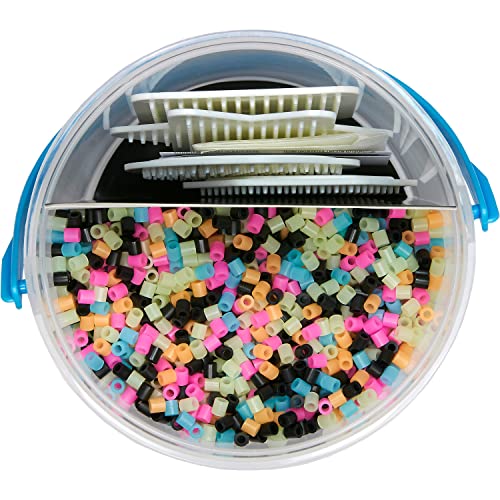 Perler Beads Glow in The Dark Multicolor Fuse Bead Bucket Kit, 5000pcs