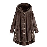 Gorday Women Hoodie Coat, Casual Button Fluffy Tail