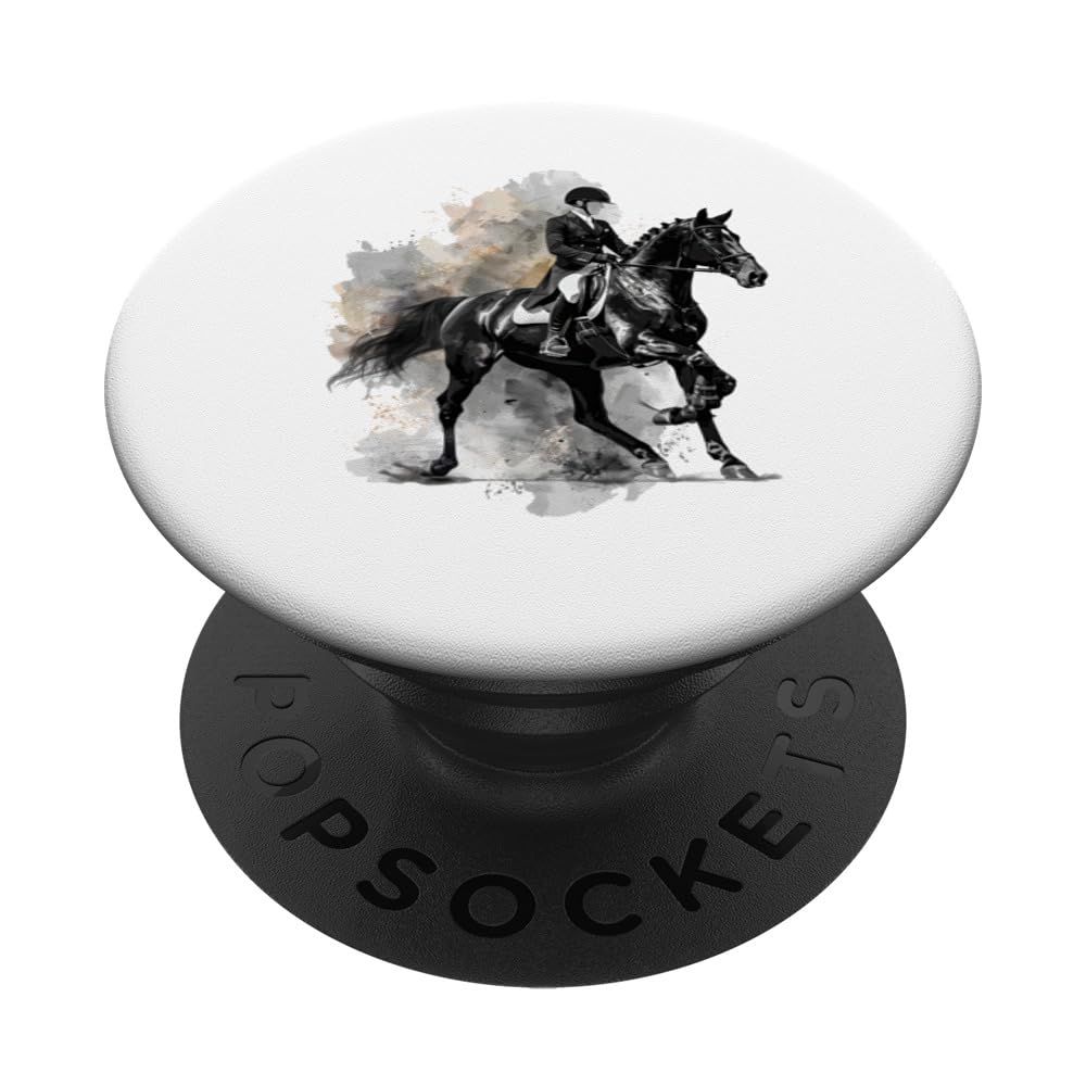 Watercolor Eventing Horse Riding Vintage Equestrian Horse PopSockets Swappable PopGrip