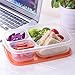 Bento Lunch Box, Meal Prep Containers Set (6) with Lids/Easy 3-Compartment BPA Free Plastic for Kids and Adults, Environment Friendly - Reusable Tupperware - Microwave, Freezer and Dishwasher Safe