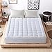 Luxury mattress Collection 100% Cotton 300 Thread Mattress Pad Cover Down Hotel Use Alternative Pillowtop Mattress Topper(Queen,Printing）