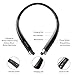 Bluetooth Headphones Retractable, LSCHARM Sport Wireless Stereo Neckband Headset Retractable Earbuds Noise Cancelling with Mic (Black)