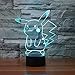 3D Illusion LED Night Light,7 Colors Gradual Changing Touch Switch USB Table Lamp for Holiday Gifts or Home Decorations (Pokemon Pikachu)