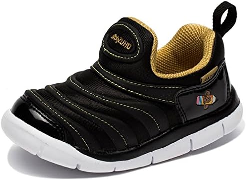 Toddler First Walking Anti Slip on Sport Running Shoes for Baby Girls Boys Unisex black gold size 8c
