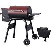 Jocoevol Wood Pellet Smoker Grill Electric Bbq Grills for Backyard Outdoor | Pellet grill Smoker with Auto Feed &amp; Pid Temperature Control 180-425&deg;F, 456 Sq.In Cook Area, 6-In-1 Bbq Grill &amp; Rain Cover