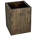 MyGift Rustic Coffee Brown Solid Wood Kitchen Countertop Utensil Holder, Cooking Utensil Crock and Flatware Storage Caddy
