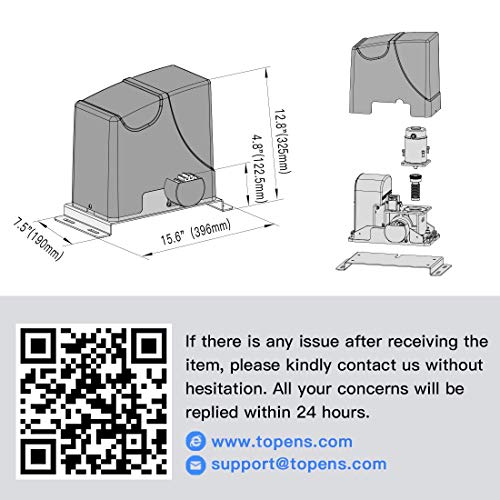 TOPENS DK1000S Solar Sliding Gate Opener Rack Drive Automatic Gate