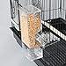 Qukueoy No Split Bird Seed Feeder for Cage,Parrot Automatic Foraging Systems Food Feeding Station with Perch,Heavty Acrylic,One-Step Mouldingthumb 1