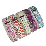 Tkasing 5pcs Replacement Bands with Metal Clasps for Fitbit Flex/Wireless Activity Bracelet Sport Wristband Small/Large with Silicon Fastener Ring(No tracker, Replacement Bands Only) (5 H, L)