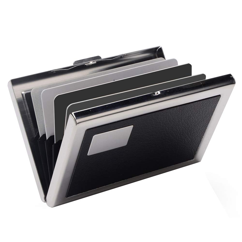Photo 1 of EASTNIGHTS RFID Credit Card Holder Metal Wallet Stainless Steel and Pu Leather Credit Card Protector Case