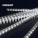 LALAPAO Outdoor White LED Meteor Shower Rain Lights, 8 Tubes 288 LED, Solar Powered, Waterproof, Modern Style, Xmas & Birthday Party Decor