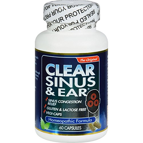 2Pack of Clear Products Clear Sinus and Ear - Homeopathic - no Gluten - 60 Vegi Capsules