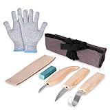 RavenWolf Wood Carving Tools Set with Traditional Pocket Knife Art Glove Woodcarving Kit for Soap Wax Whittling Kit Herramientas de Talla de Madera