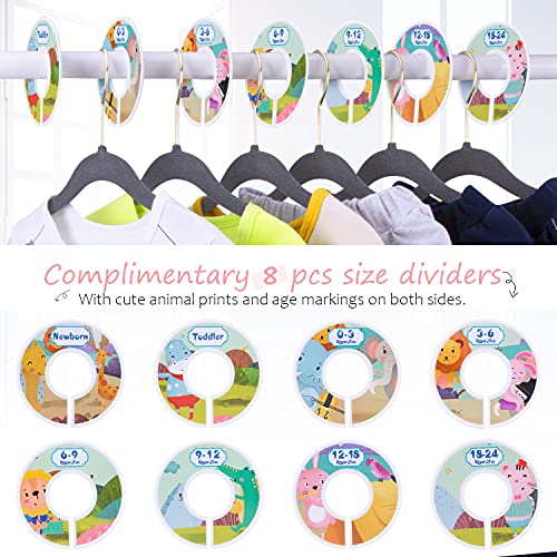 Himetsuya Kids Hangers 50 Pack Baby Velvet Hangers With 8 Pcs Baby