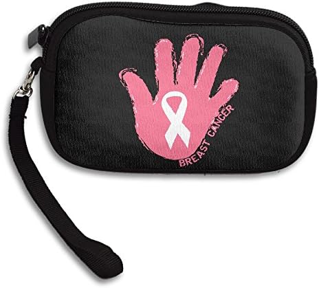 Breast Cancer Prevention Hand Coin Purse Wallet Wristlet Pouch Coin Wallet Zipper Change Holder