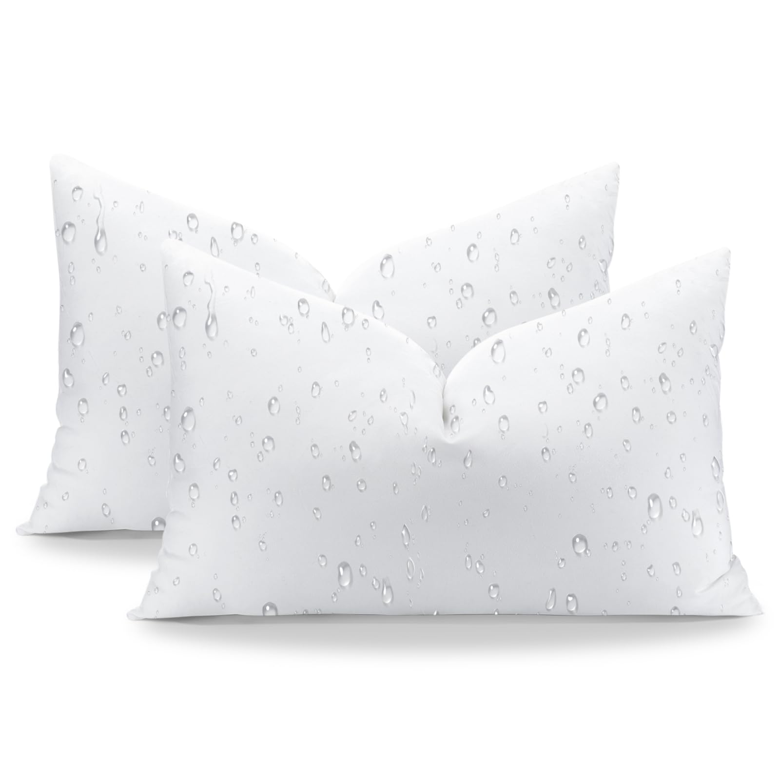 Photo 1 of Artscope 12x20 Outdoor Lumbar Pillow Inserts, Synthetic Down Waterproof Throw Pillow Inserts (Pack of 2), Decorative Outdoor Pillows for Couch Sofa Bed Patio Furniture