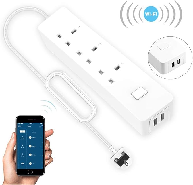 WiFi Smart Power Strip Surge Protector Smart Extension Lead Compatible