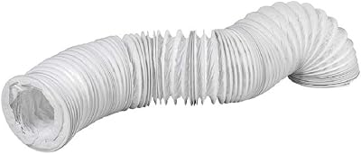 EUROPLAST 80mm x 3m White PVC Flexi Hose - Tumble Dryer Cooker Hood Extractor