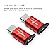 TriLink USB C to Micro USB Adapter 3 Pack [Anti-Lost Keychain] Type C Convert for Moto Z Force, LG G5 V20, New MacBook, Nexus 5X 6P, HTC 10 950, OnePlus 2 3, Google Pixel, Lumia 950 XL and More(Red)