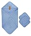 Arus Baby Organic Turkish Cotton Terry Hooded Nursery Towel Wrap Set, Blue, 0-6 Months