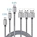 JASTEK Micro USB Cable 3Pack (0.8ft, 3.3ft, 6ft) Durable Nylon Braided High Speed 2A Current Charging Cables for Android, Samsung, Sony, Huawei, HTC, Nokia, LG, Nexus and Other Smartphones - Grey