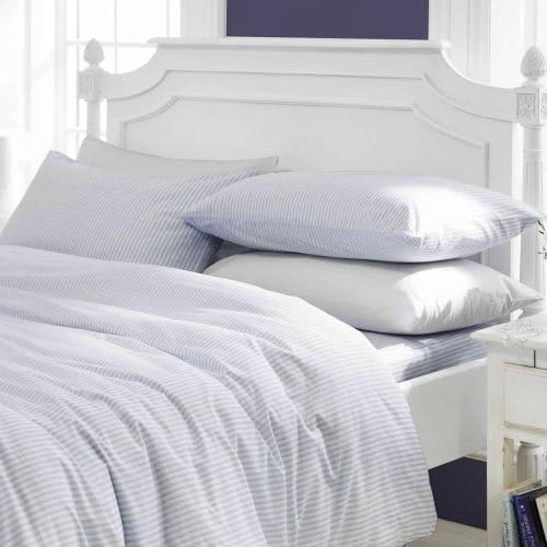 US Furnishing 100% Premium HOTEL LIKE LUXURY Soft EGYPTIAN Cotton ITALIAN FINISH MADE IN USA Sheet Set 600 TC Fits Up to 19 Inches Deep Pocket Stripe (King, White)