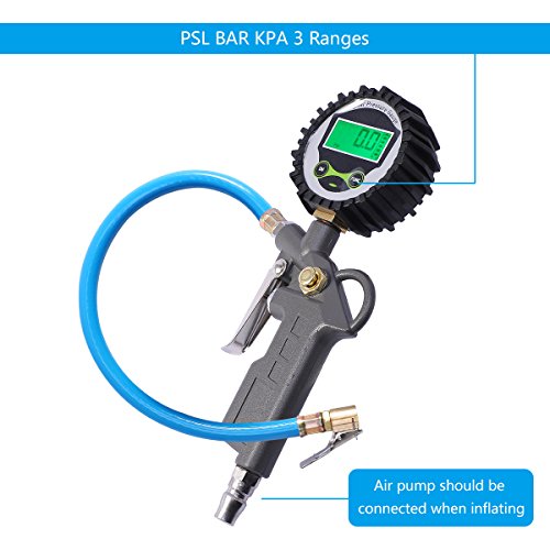 Tire Inflator with Gauge,MagicFour Digital Tire Inflator,Tire Pressure Inflator Accessories for Air Compressor with Air Chuck,Hose and Quick Connect Plug - Thumbnail 4