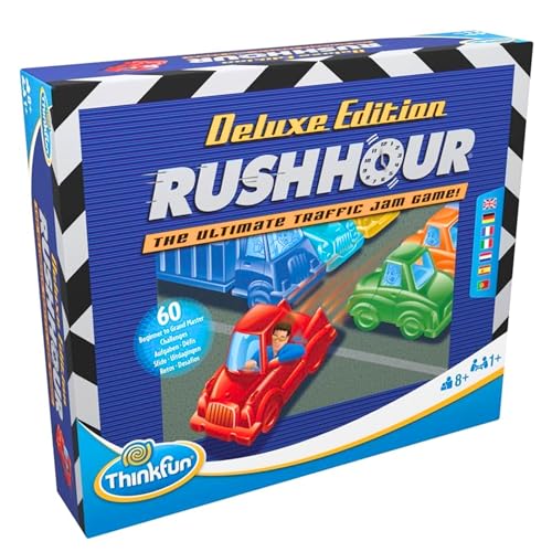 ThinkFun Rush Hour Deluxe Traffic Jam Logic Game and STEM Toy – Tons of Fun with Over 20 Awards Won, International for Over 20 Years