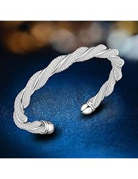 Pulsera de plata de ley 925 maciza para mujer