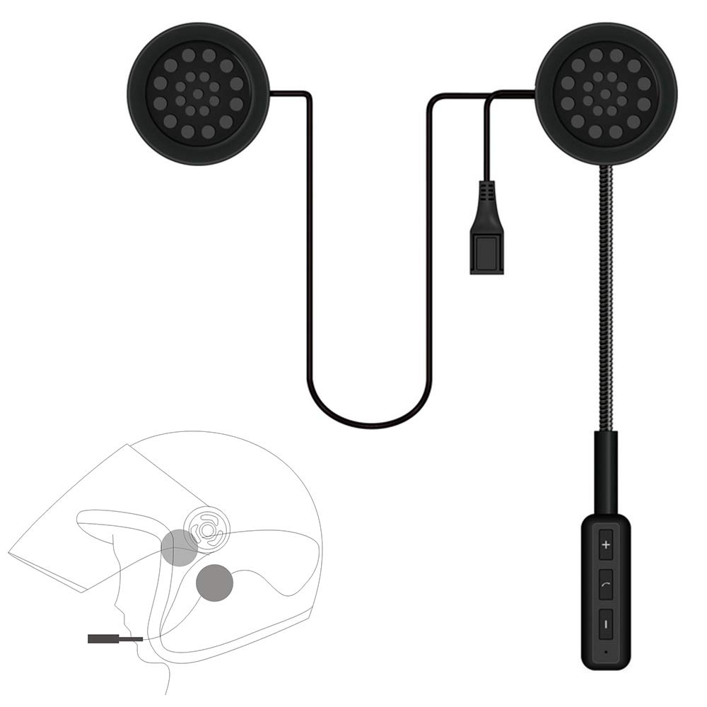 Docooler Motorcycle Helmet Headset BT 5.0+EDR Headphones Wireless Helmet Earphone Hands free with Mic Music Call Control Earphone