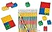 Value Pack of 36 Color Brick Blocks - Assorted Notepads, Pencils and Erasers