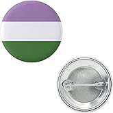 Genderqueer Pride Flag Pin 1.5” Round Circle Shape Metal Button Pin Badge Pinback 1.5 inch Pin 38 mm 3.8 cm