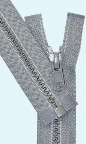 12" Vislon Zipper ~ YKK #5 Molded Plastic ~ Separating - 578 Medium Grey (1 Zipper/Pack)