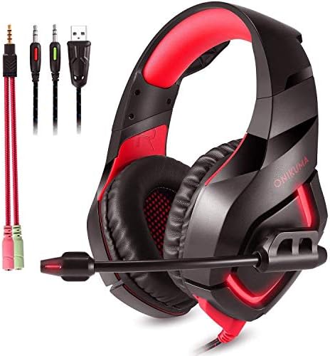 Onikuma k-1 ps4 headset, pc gaming headset with led light and