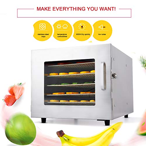 image for Hauture Food Dehydrator Machine, 6 Drying Racks, Multi-Tier Food Prese