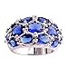 Psiroy 925 Sterling Silver Created Blue Sapphire Filled Knuckle Joint Ring Band